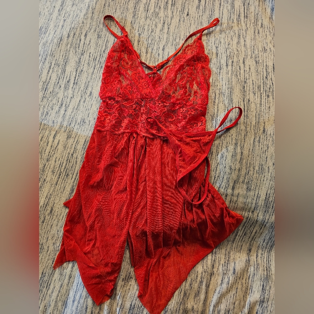 Red Chemise Set w/ Thong